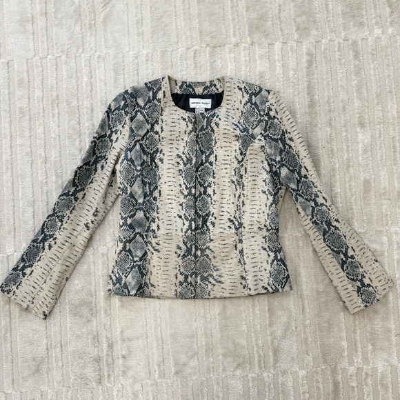 Newport News Snake Print Leather Jacket Size 10 - Picture 1 of 6